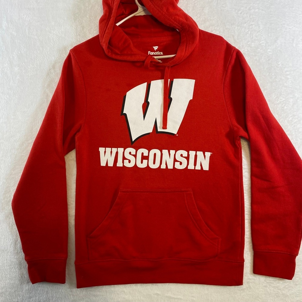 Fanatics Wisconsin Badgers Red Hoodie Sweatshirt Men's S/CH